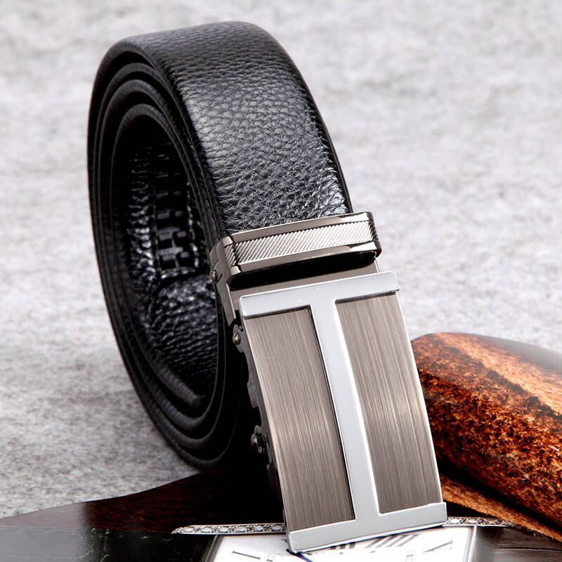 hautton/皓顿男士自动扣腰带软牛皮时尚休闲男真皮皮带 zdk06