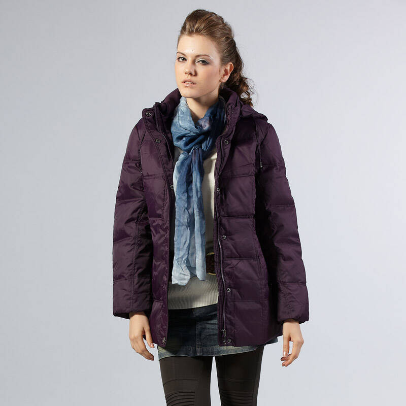 太阳谷 中老年羽绒服女装鸭绒冬装 大码妈妈装 x1030 深紫色 m