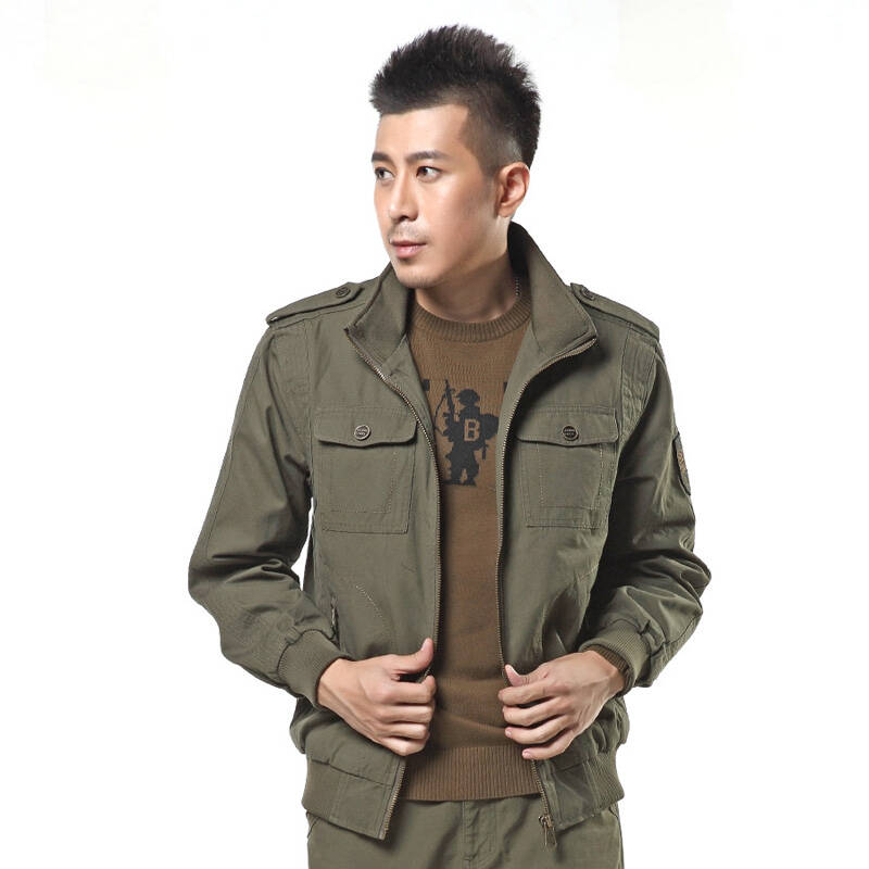 军备酷 春季男款夹克户外飞行外套军 军绿 xl