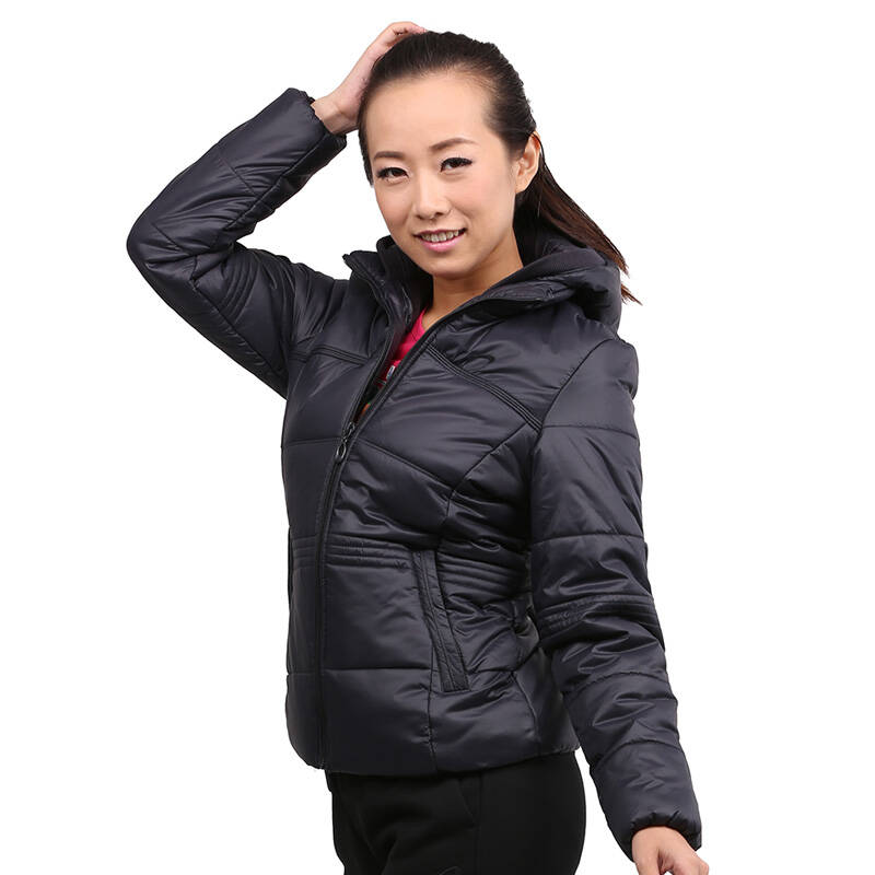 贵人鸟kbird 专柜正品冬季女装加厚女棉衣运动服时尚外套1925104 黑色