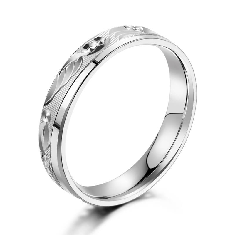 金马珠宝 千足钯金白金 女款戒指 时尚休闲女戒(花样年)pd990tz0016