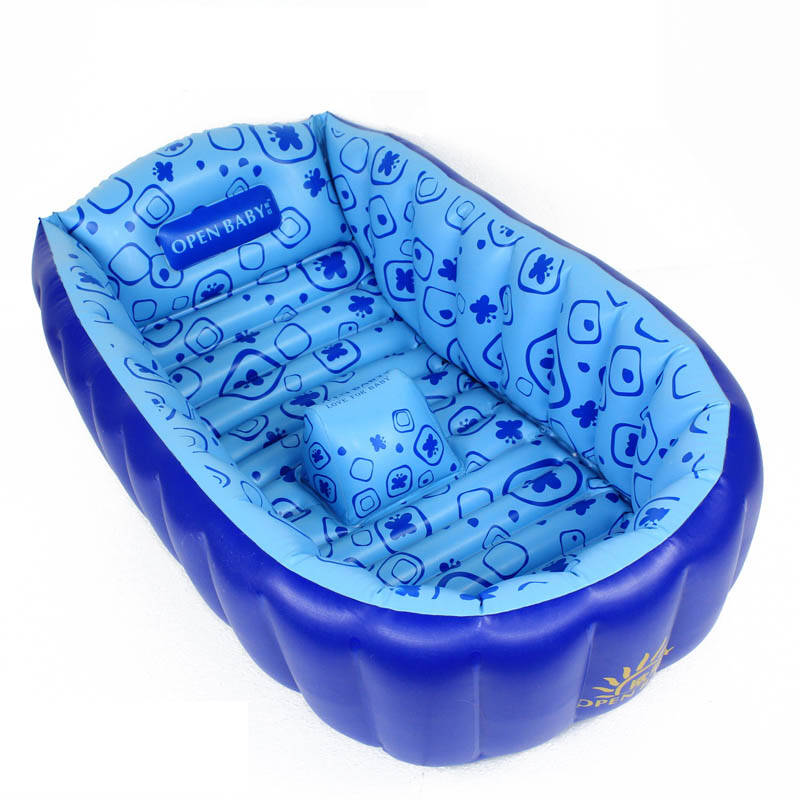 欧培open baby婴儿充气浴盆/儿童洗澡盆(省水版)蝴蝶蓝