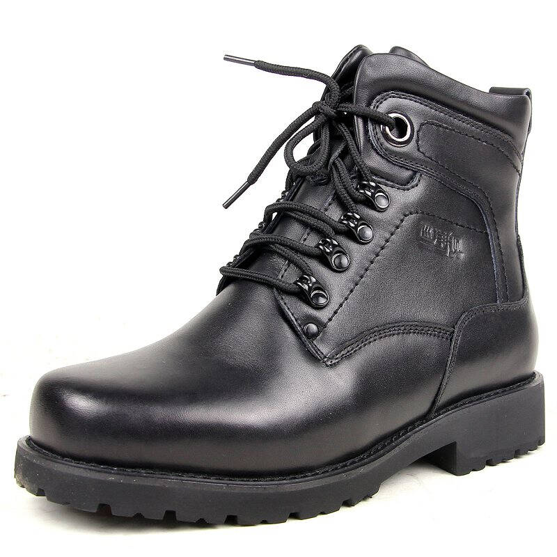 3513巡洋舰男款系带户外时尚休闲保暖军警羊毛保暖靴3532b/3532c 黑色