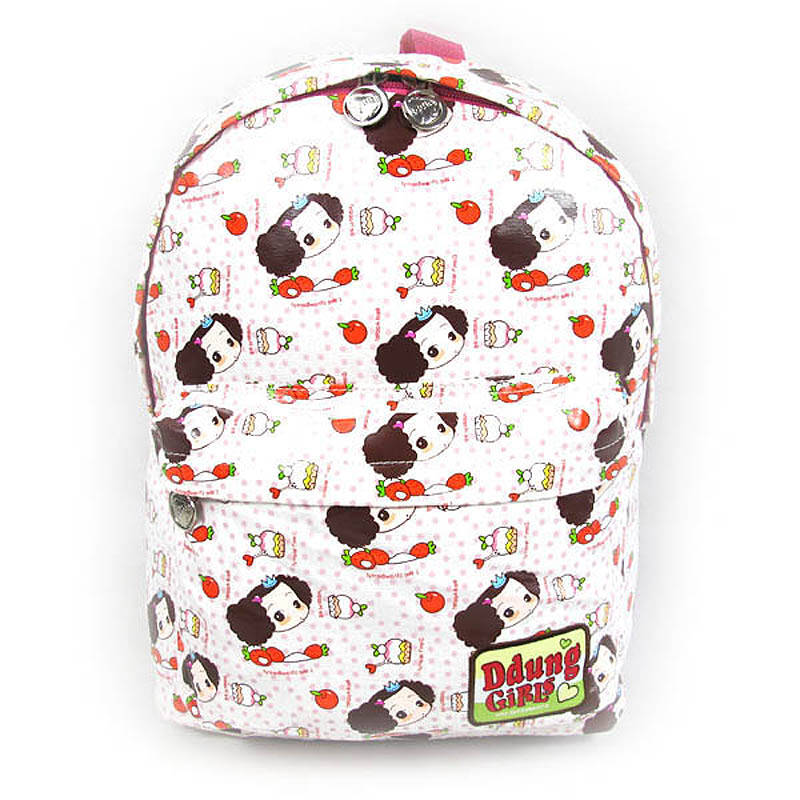 冬己(ddung)迷糊娃娃休闲幼儿双肩小书包1004 白色 均码