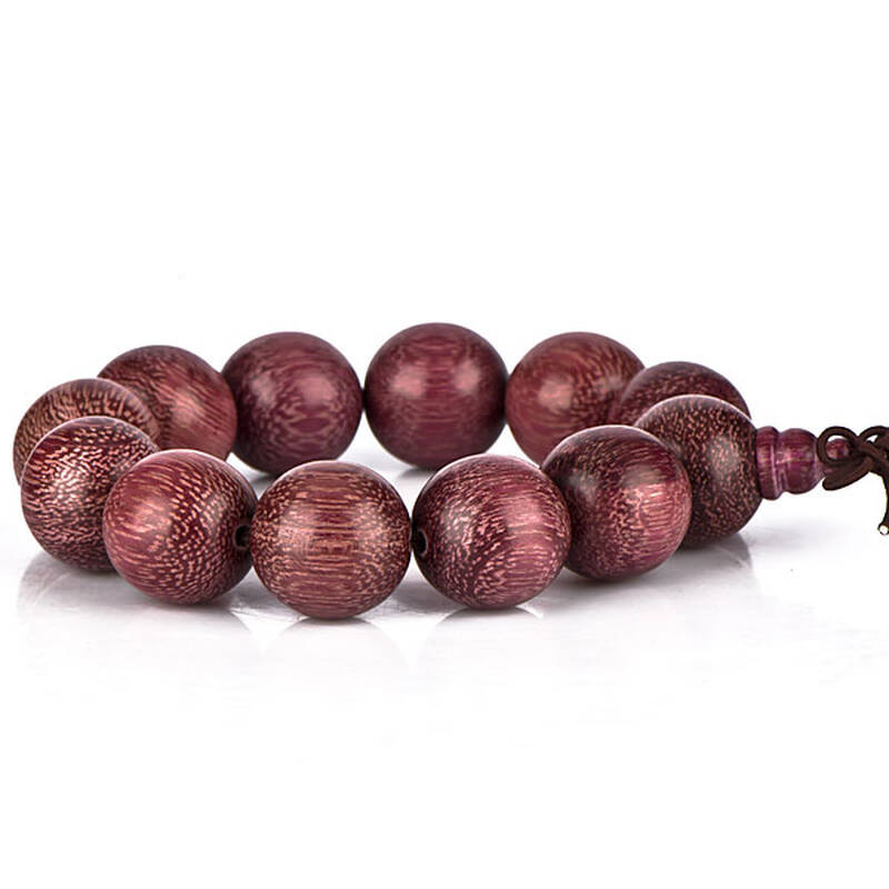 森典 巴西紫玫瑰金丝楠木精美手串佛珠 19mm