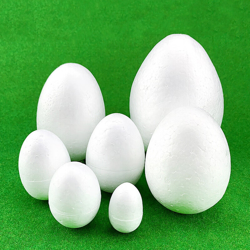 泡沫蛋形实心手绘蛋复活节彩绘涂鸦手工绘画保丽龙泡沫球圆球鸡蛋直径