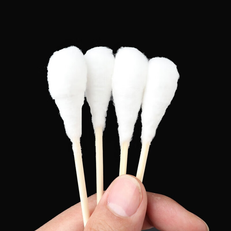 松鹤医用大头长棉签超长竹木棉花棒妇科一次性脱脂棉棒20cmb-b 20cm