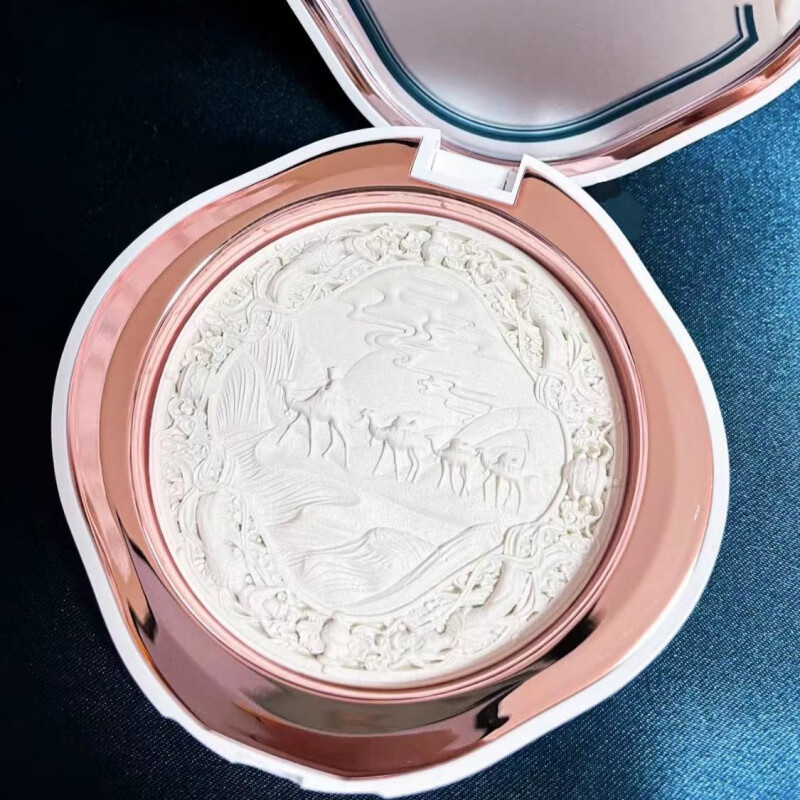 花西子陶瓷定制版蚕丝蜜粉饼控油持久定妆不脱妆散粉防水高光遮瑕干皮