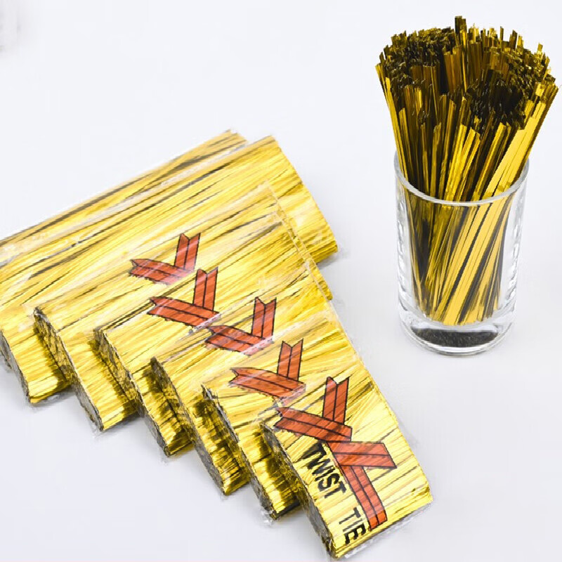 巧艺 金色扎丝金属扎带捆扎线扎条装饰金线铁丝绳面包食品礼品包袋