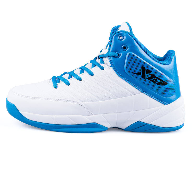 特步男鞋高帮篮球鞋 男款运动鞋2015夏季新款时尚战靴 9971 白兰 42