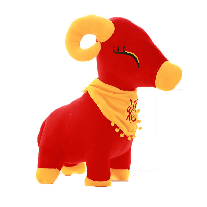 高档羊年吉祥物 三羊开泰福羊公仔 小羊毛绒玩具 年会吉祥物礼物 福羊