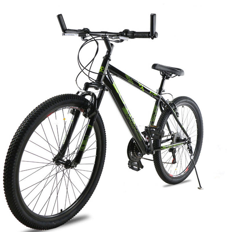 tr 户外山地车 高档山地车 自行车26寸变速自行车 带副把 绿黑色