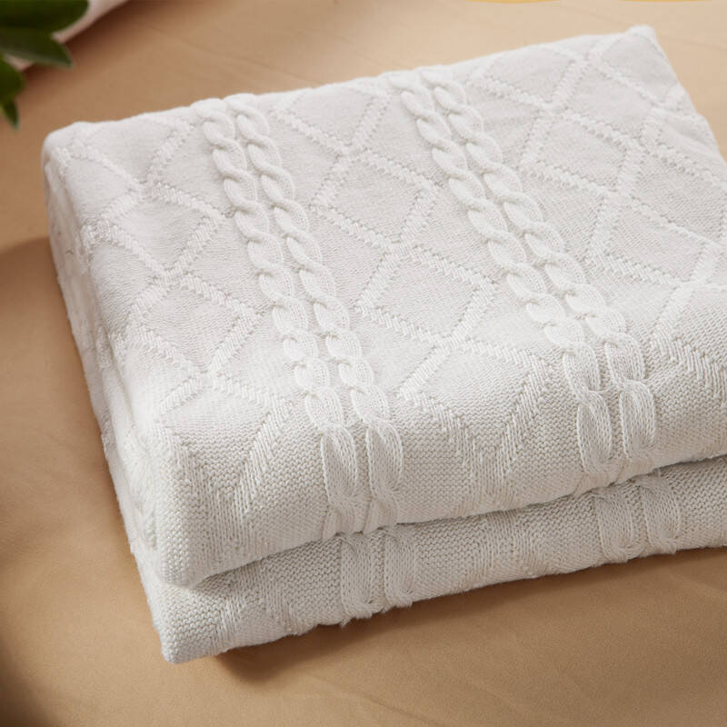 全棉针织毯 毛线毯子 空调被沙发盖毯 婴儿棉线毯 瑞吉娜无印良品风格