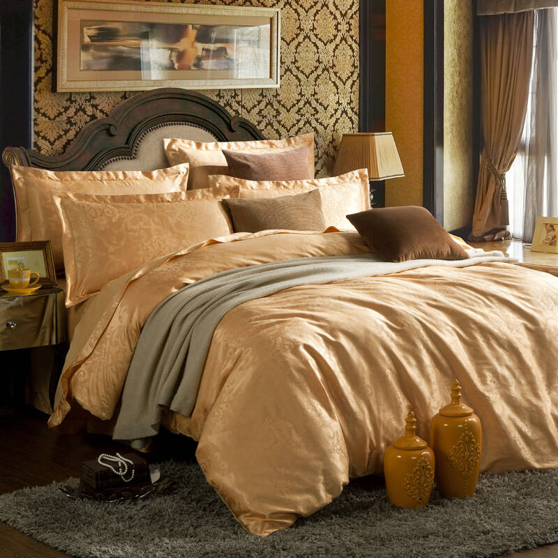 皇朝家私 贡缎丝棉提花四件套 床上用品 时尚前沿 1.5m(5英尺)床