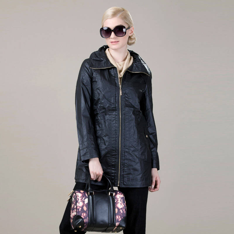 米兰登中年风衣女外套中长款中老年女装秋装新款时尚风衣1c340017