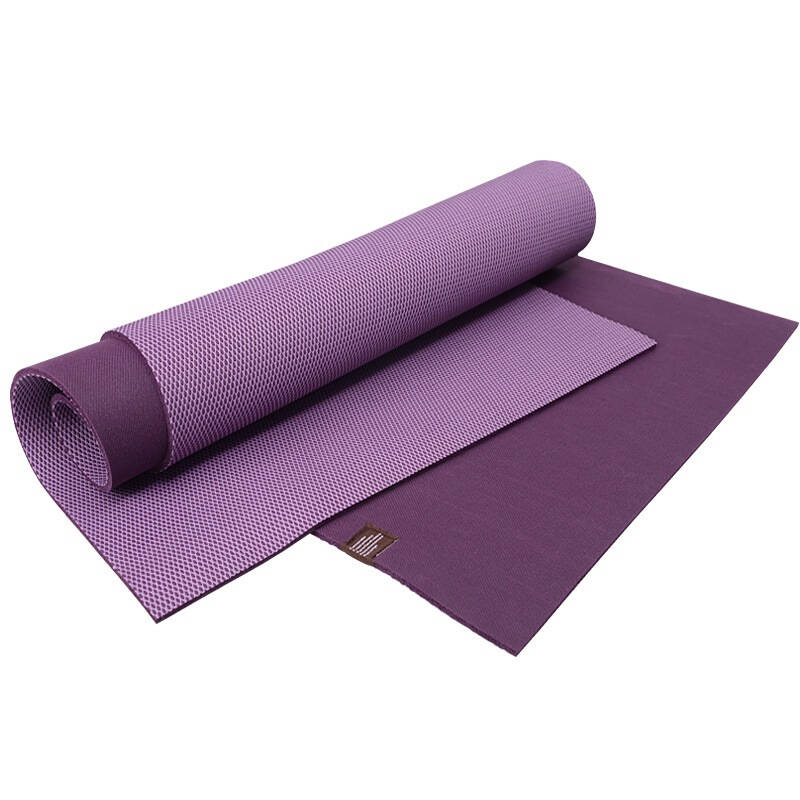 哈他瑜伽 6mm橡胶瑜伽垫 纯正进口天然环保健身垫送背包 紫色 自营