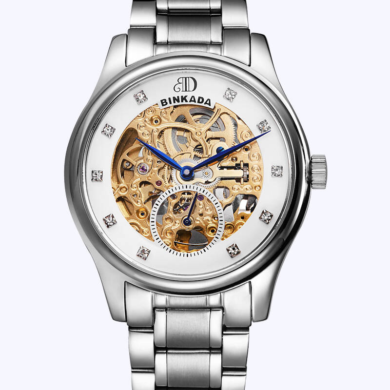 宾卡达(binkada)手表陀飞轮系列双面镂空精钢防水瑞士机芯全自动机械