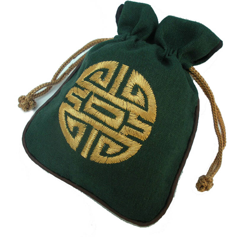 中国传统绣花麻布袋 手串袋 文玩袋 古典首饰袋 亚麻束口礼品袋 纯