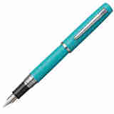 白金（PLATINUM）PNS-5000 铱金笔 PROCYON 金属杆学生/商务练字书写礼品钢笔 松石绿 F尖+螺旋式真空吸墨器1个