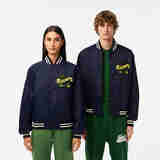 鳄鱼外套BOMBER 新款经典鳄鱼标志印花复古休闲棒球服情侣飞行员夹克 海军蓝Navy Blue 166 XXS