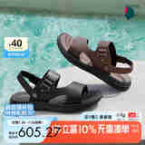 百丽真皮凉鞋男夏季商场同款爸爸沙滩拖鞋7YG01BL3【预售】 黑色1 40 (250mm)