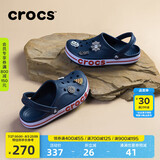 crocs卡骆驰洞洞鞋贝雅卡骆班轻便耐磨一脚蹬休闲鞋|205089 深蓝/辣椒红-4CC 41 /42(260mm)