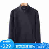 凡客诚品细腻空气层开衫立领外套 女款深兰 4XL