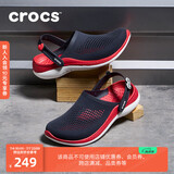 crocs卡骆驰洞洞鞋男女拖鞋轻便耐磨休闲鞋LiteRide闪电鞋|206708 黑色/石板灰-0DD 41/42(260mm)