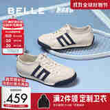 百丽小轻甘2.0-虎牙头休闲阿甘鞋男新款德训运动鞋L1043BM5 米白/蓝色 41 (255mm)