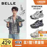 百丽张凌赫同款厚底增高老爹鞋男25秋新时尚潮搭网面休闲鞋A2189CM5 【张凌赫同款】银/灰 42 (260mm)