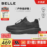 百丽厚底增高健步鞋男25冬新商场同款户外休闲运动鞋8WT01DM5 黑色 41 (255mm)
