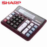 SHARP 夏普计算器 EL-2135银行计算器 12位财务会计用办公电脑按键太阳能桌面电子计算机 红色（无语音）【宽19cm*长15.4cm】