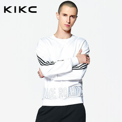 KIKC 冬季男装新款羽绒服 立领拼色印花加厚保