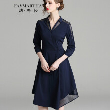 法玛莎（FAVMARTHA） 纯色 纱网 连衣裙