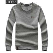 Jeep 长袖 男士T恤 花灰色 