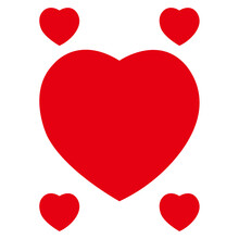 大爱心贴纸红心桃贴爱情桃心形儿童奖励贴纸活动装饰爱心标签礼品 8cm