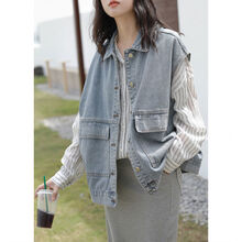 女式牛仔马甲背心新款 女式牛仔马甲背心21年新款 京东