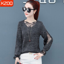 扎族 蕾丝拼接 短袖 T恤 女 V领