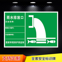 雨水排放口 危险废物危废排放源安全警示标识标志标示提示指示牌贴