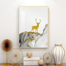 金鹿(默认金色框) 烤瓷画-40x60厘米