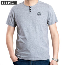 吉普（JEEP） 短袖 男士T恤 灰色  TS0043 