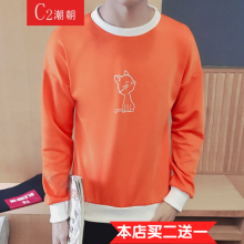 C2潮朝 长袖 男士T恤 红色猫头卫衣 S，XL，L，M