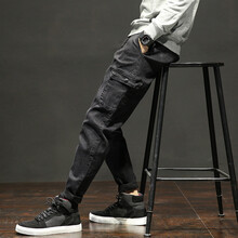 荆途 哈伦裤 欧美简约 男士牛仔裤