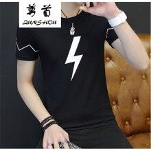 尊首（ZUNSHOU） 短袖 男士T恤 闪电黑色T恤 