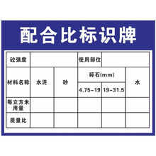 工地建筑施工混凝土水泥碎石砂浆配合比标识半成品仓库原材料牌机械