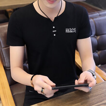 爵少（JUESHAO） 短袖 男士T恤 6003黑色 