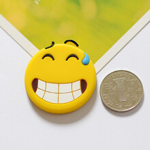 可爱表情包创意黑板软胶照片留言磁铁磁贴一套冰箱贴 【银色 尬笑】