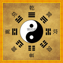 太极八卦图挂画易经周易风水先天阴阳旺宅图六十四卦 g01-复古有字