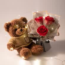 泰迪熊花束包邮价格报价行情 京东