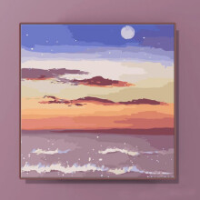 メルカリ 額付き(白)油絵 F6-030707 風景(雪景色 朝陽 夕陽